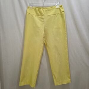 SC Montreal Cropped Bright Yellow Stretchy Pull-On Capri Pants, Size 8